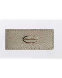 Thumbnail for Authentic Dolce & Gabbana Beige Leather Money Bar Clip One Size Men