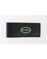 Thumbnail for Authentic Dolce & Gabbana Green Leather Money Bar Clip One Size Men