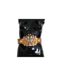 Thumbnail for Floral Crystal Embellished Wide Waist Belt 42 IT Women