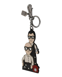 Thumbnail for Brass Chain Clasp Leather Keyring with Logo Badge One Size Women