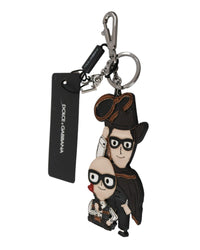 Thumbnail for Brass Chain Keychain with Leather Applique and Logo Badge One Size Women