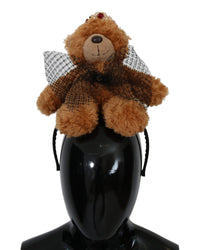 Thumbnail for Dolce & Gabbana Brown Teddy Bear Crystal Hair Band One Size Women