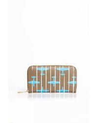 Thumbnail for Striped All-over Print Leather Wallet with Zip Closure One Size Women