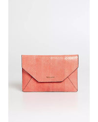 Thumbnail for Envelope Clutch with Perforated Details in Elaphe Leather One Size Women