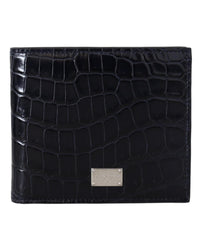 Thumbnail for Dolce & Gabbana Crocodile Leather Bifold Wallet One Size Men