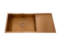 Thumbnail for 2024 Brushed Copper single long bowl drainer stainless steel 304 kitchen sink