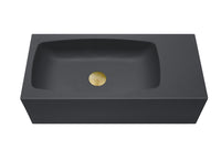 Thumbnail for New Concrete Cement Wash Basin Counter Top Matte Black Wall Hung Curved Basin