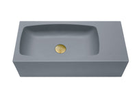 Thumbnail for New Concrete Cement Wash Basin Counter Top Matte Dark Grey Wall Hung Curved Basin