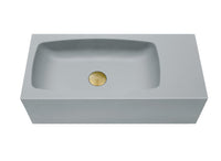 Thumbnail for New Concrete Cement Wash Basin Counter Top Matte Light Grey Wall Hung Curved Basin
