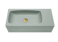Thumbnail for New Concrete Cement Wash Basin Counter Top Matte Mint Green Wall Hung Curved Basin
