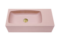 Thumbnail for New Concrete Cement Wash Basin Counter Top Matte Pink Wall Hung Curved Basin