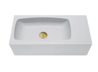 Thumbnail for New Concrete Cement Wash Basin Counter Top Matte White Wall Hung Curved Basin