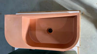 Thumbnail for New Concrete Cement Wash Basin Counter Top Matte Clay Red Wall Hung Basin