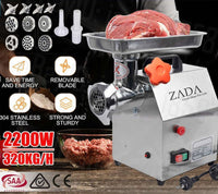 Thumbnail for 1.63HP Commercial Meat Mincer- Electric Grinder & Sausage Maker Filler 1200W