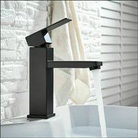Thumbnail for 2021 Square Cube style basin mount tap low faucet Matte Black tap mixer spout