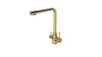 Thumbnail for 2023 Brushed Brass Gold L shape 3 way filter water kitchen mixer tap faucet Stainless steel Made PVD plated