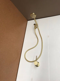 Thumbnail for 2021 New Brass Burnished Gold  round hand held SHOWER HEAD  adjust holder mixer