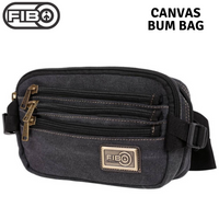 Thumbnail for FIB Canvas Bum Bag w Belt Wallet Waist Pouch Travel Mobile Phone Military - Black