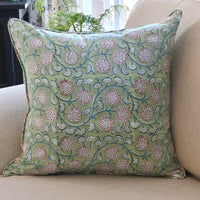 Thumbnail for Kolka Floral Garden Soft Cotton Voile High Quality Decorative Cushion - Green