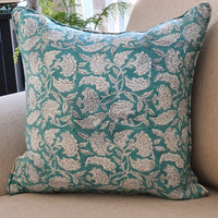 Thumbnail for Kolka Sea Green Floral Decorative Cushion Pillow Cover - Green
