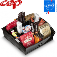 Thumbnail for CEP Tea Coffee Storage Home Office Organizer Organiser Distributor Tray - Black