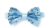 Thumbnail for GLITTER SEQUIN BOW TIE Costume Fancy Dress Dance Fancy Shiny Party Bowtie - Light Blue