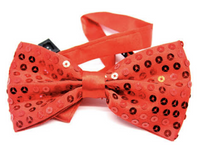 Thumbnail for GLITTER SEQUIN BOW TIE Costume Fancy Dress Dance Fancy Shiny Party Bowtie - Red