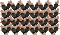 Thumbnail for 24 Pair Fishnet Gloves Fingerless Wrist Length 70s 80s Costume Party - Black