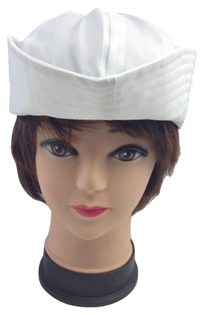 Thumbnail for Adult White Sailor Hat Marine Unisex Gob Captain Navy Hen's Night Doughboy Cap