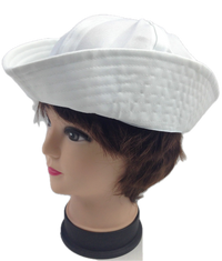 Thumbnail for Adult White Sailor Hat Marine Unisex Gob Captain Navy Hen's Night Doughboy Cap