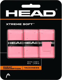 Thumbnail for Pack of 3 HEAD XtremeSoft Overgrip Tennis Squash Over Grip Super Tacky Anti-Slip - Pink