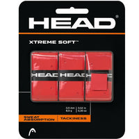 Thumbnail for Pack of 3 HEAD XtremeSoft Overgrip Tennis Squash Over Grip Super Tacky Anti-Slip - Red