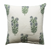 Thumbnail for Kolka Iris Quilted Euro Sham Set Super Quality Cotton Quilted Front - Green