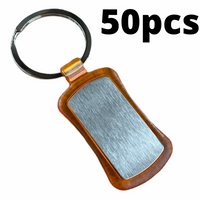 Thumbnail for 50x Duo Key Tag Key Ring Keyring School Bag Badge Bulk - Orange