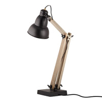 Thumbnail for Faroe Scandi Modern Natural Wooden Table Lamp Rustic Retro Designer Vintage