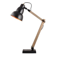 Thumbnail for Faroe Scandi Modern Natural Wooden Table Lamp Rustic Retro Designer Vintage