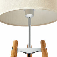 Thumbnail for 73cm Bamboo Tripod Table Lamp Light Modern Vintage w Beige Linen Shade