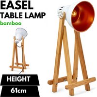 Thumbnail for 61cm Bamboo Easel Table Lamp Modern Scandi Designer Desk Light Bedroom Office