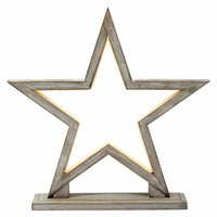 Thumbnail for 33cm Bamboo Star LED Table Lamp Light Modern Bedside - Antique Timber