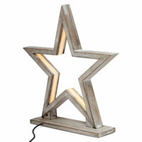 Thumbnail for 33cm Bamboo Star LED Table Lamp Light Modern Bedside - Antique Timber
