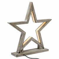Thumbnail for 33cm Bamboo Star LED Table Lamp Light Modern Bedside - Antique Timber