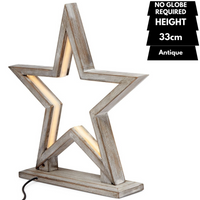 Thumbnail for 33cm Bamboo Star LED Table Lamp Light Modern Bedside - Antique Timber