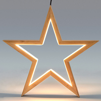 Thumbnail for Large Ceiling Bamboo Star LED Hanging Lamp Natural Home Decor Lighting Pendant
