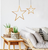 Thumbnail for 2x Large Bamboo Star LED Hanging Lamp Light Home Decor Lighting  - Natural