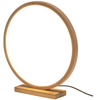 Thumbnail for Bamboo Single Ring LED Lamp Light Modern Scandi Minimalistic - Natural