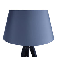 Thumbnail for LARGE TRIPOD FLOOR LAMP Linen Shade Modern Light Retro Wooden - Matte Black