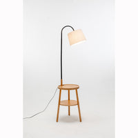 Thumbnail for Naples Tripod Floor Lamp Shelf Storage Drawer Bed Side Table Light w/ USB Charger