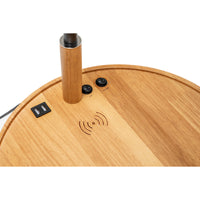 Thumbnail for Naples Tripod Floor Lamp Shelf Storage Drawer Bed Side Table Light w/ USB Charger