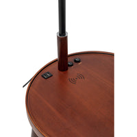 Thumbnail for Naples Tripod Floor Lamp Shelf Storage Drawer Bed Side Table Light w/ USB Charger