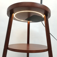 Thumbnail for Naples Tripod Floor Lamp Shelf Storage Drawer Bed Side Table Light w/ USB Charger